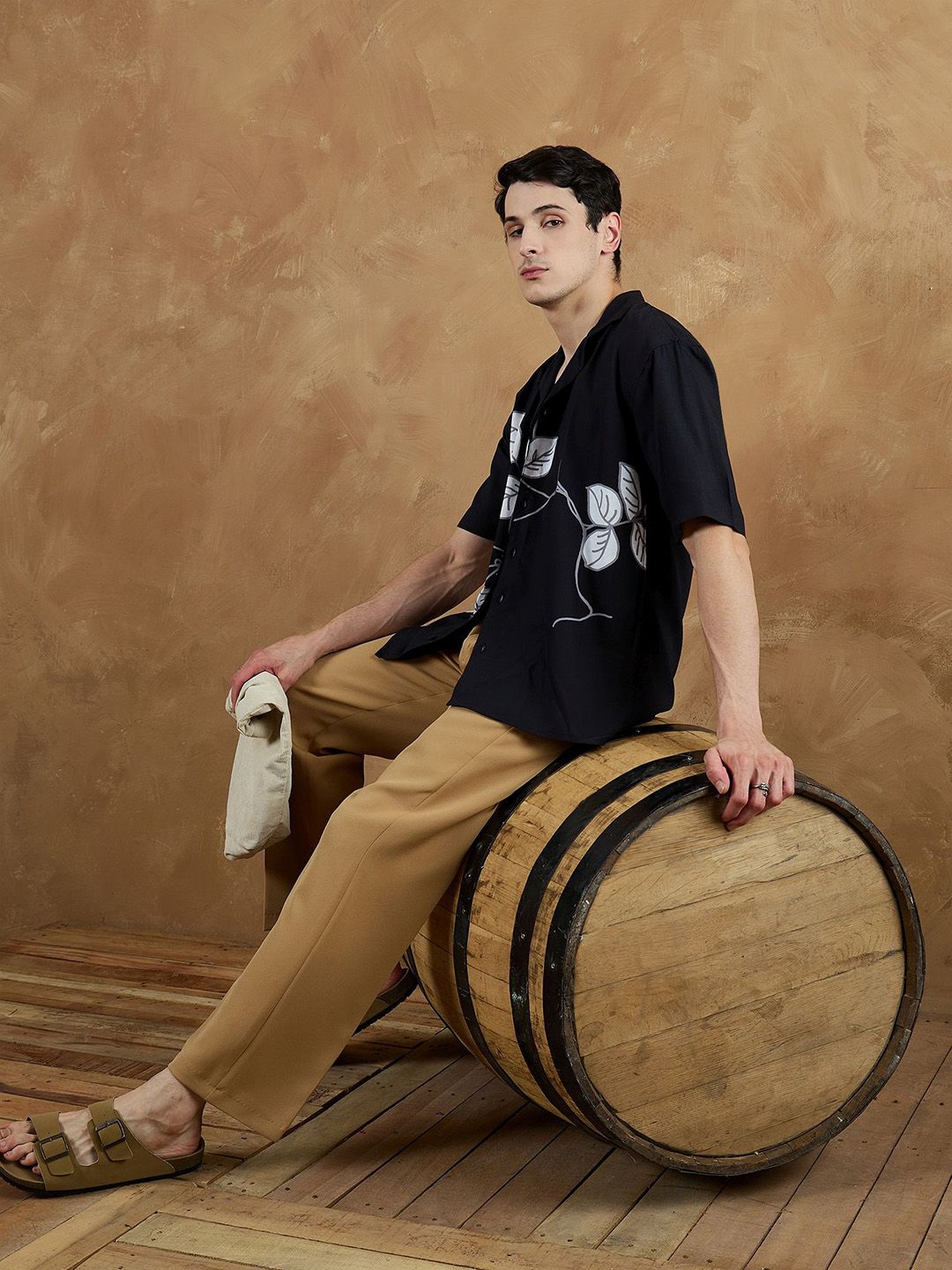 DENNISON Men Relaxed Baggy Easy Wash Pleated Korean Pants