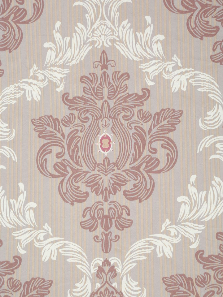 KLOTTHE Beige Ethnic Motifs Cotton 300 TC Fitted Single Fine Bedsheet with a Pillow Cover-89 x 59 inches