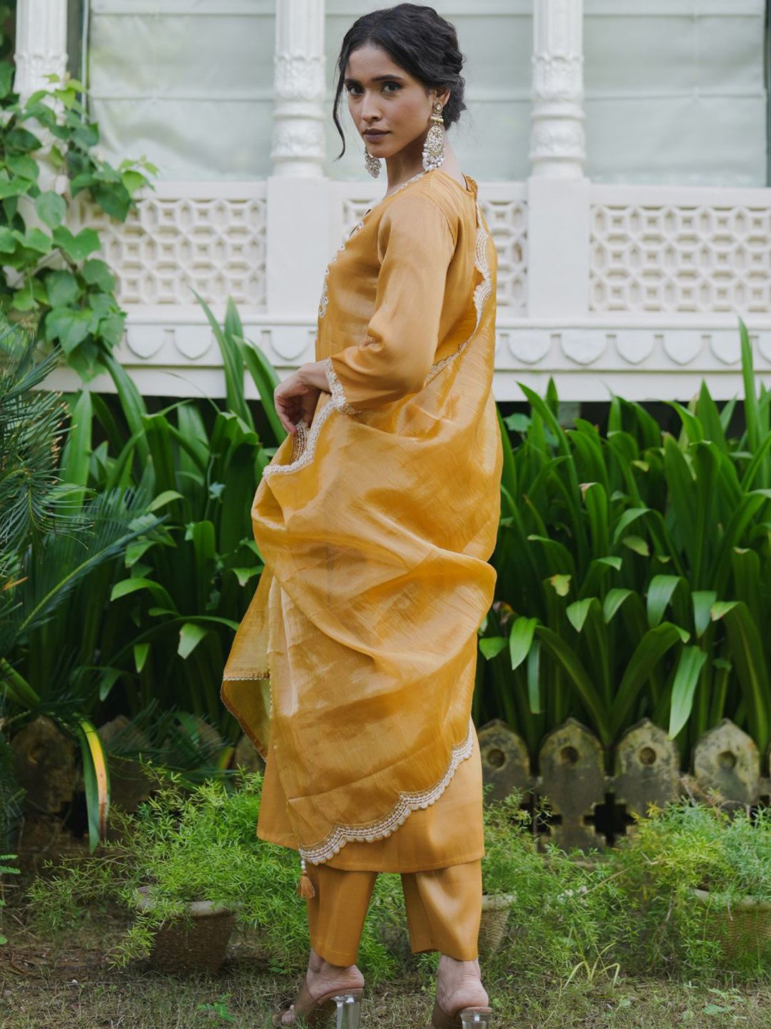 Indo Era Women Ethnic Motifs Embroidered Thread Work Kurta with Trousers With Dupatta