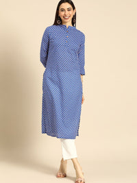 Anouk Women Blue & White Printed Kurta