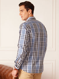 DENNISON Smart Tartan Checks Checked Button-Down Collar Cotton Casual Shirt