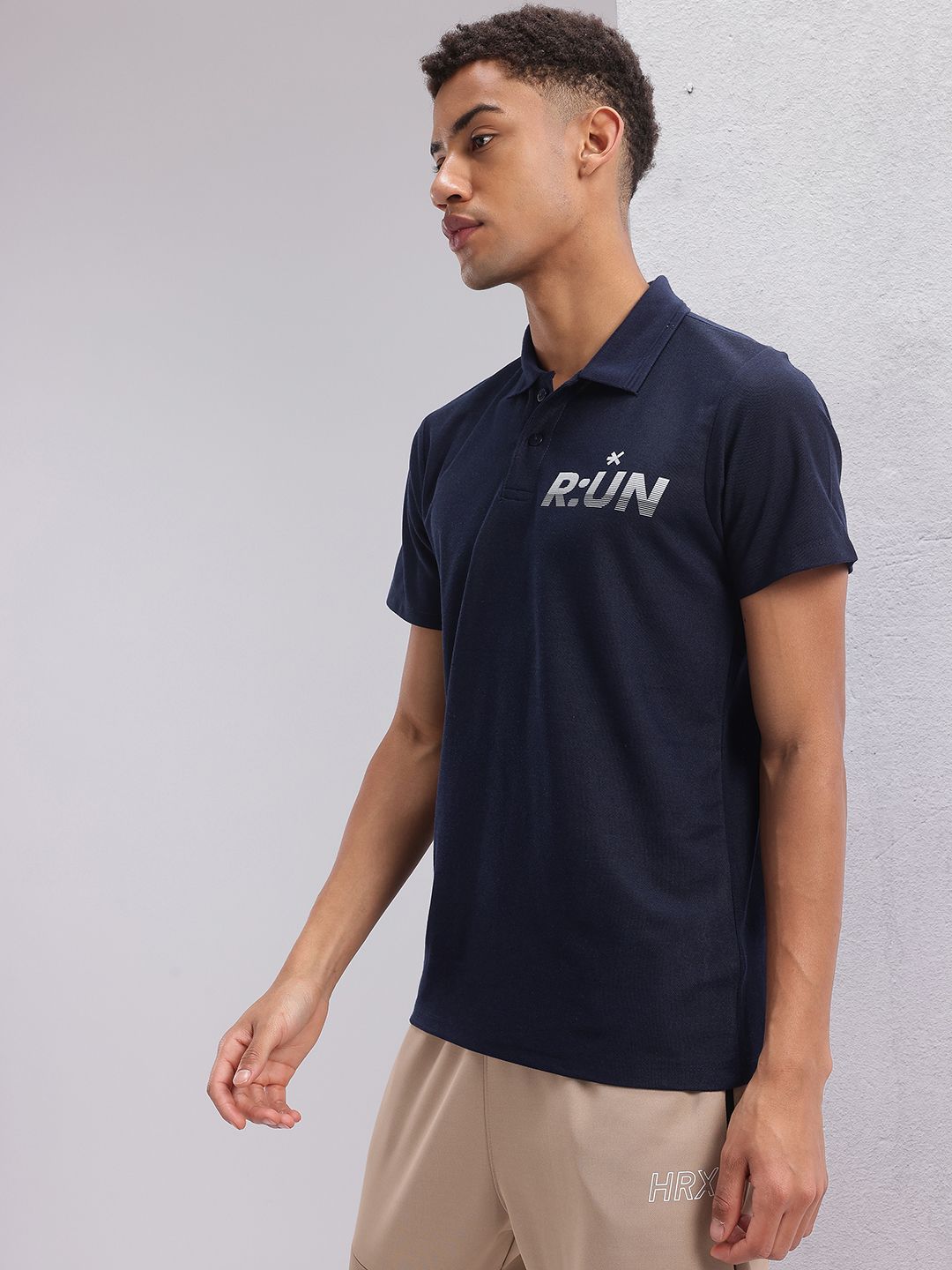 HRX by Hrithik Roshan Typography Printed Polo Collar Running T-shirt