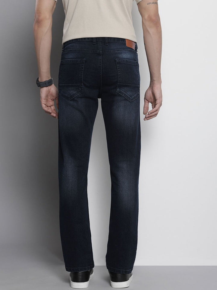 The Indian Garage Co Men Navy Blue Slim Straight Fit Light Fade Stretchable Jeans