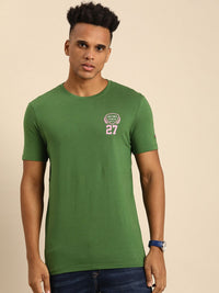 Menjadi logo jenama kapas tulen manusia dicetak t-shirt kasual