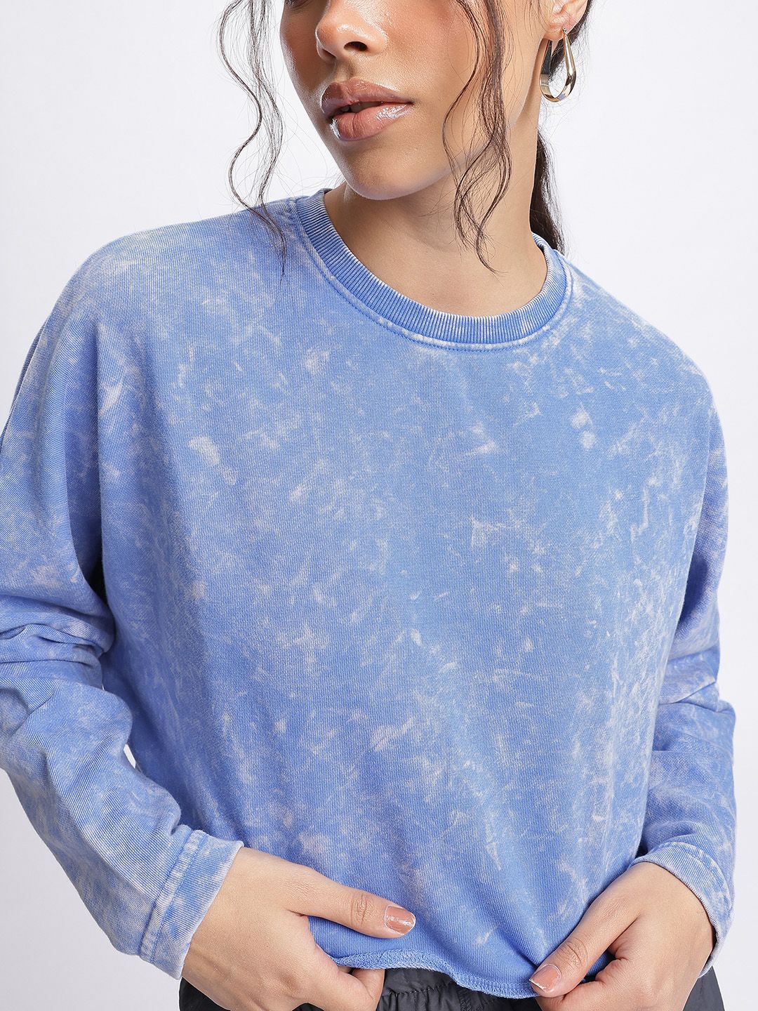 Dressberry jerebu & gembar -gembur dicelupkan sweatshirt berkotak