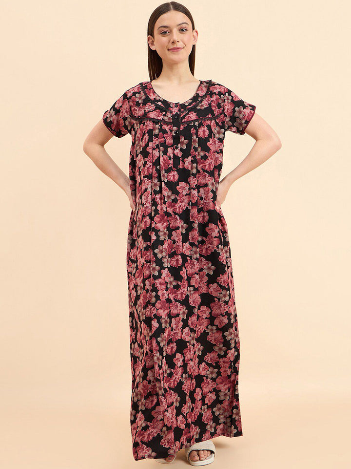 Sweet Dreams Printed Pure Cotton Maxi Nightdress