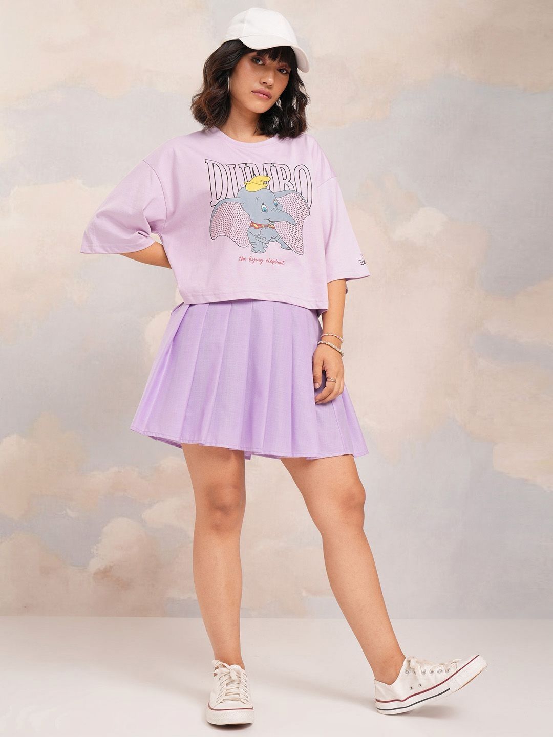 Tokyo Talkies Women Dumbo Printed Round Neck Boxy Tshirt