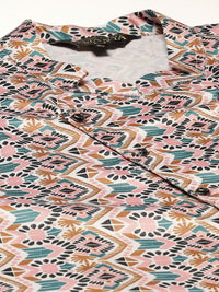 SOJANYA Men Maroon & Pink Solid Kurta with Churidar & Ethnic Jacket