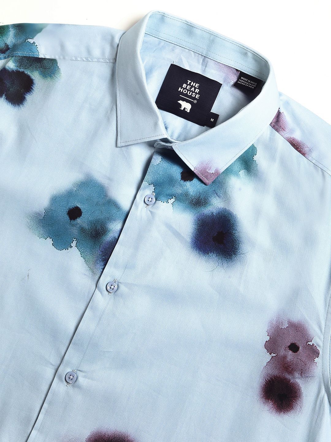 THE BEAR HOUSE Slim Fit Tie & Dye Pure Cotton Casual Shirt