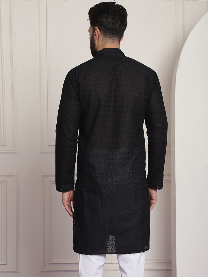 SOJANYA Men Pure Cotton Ethnic Motifs Embroidered Chikankari Kurta