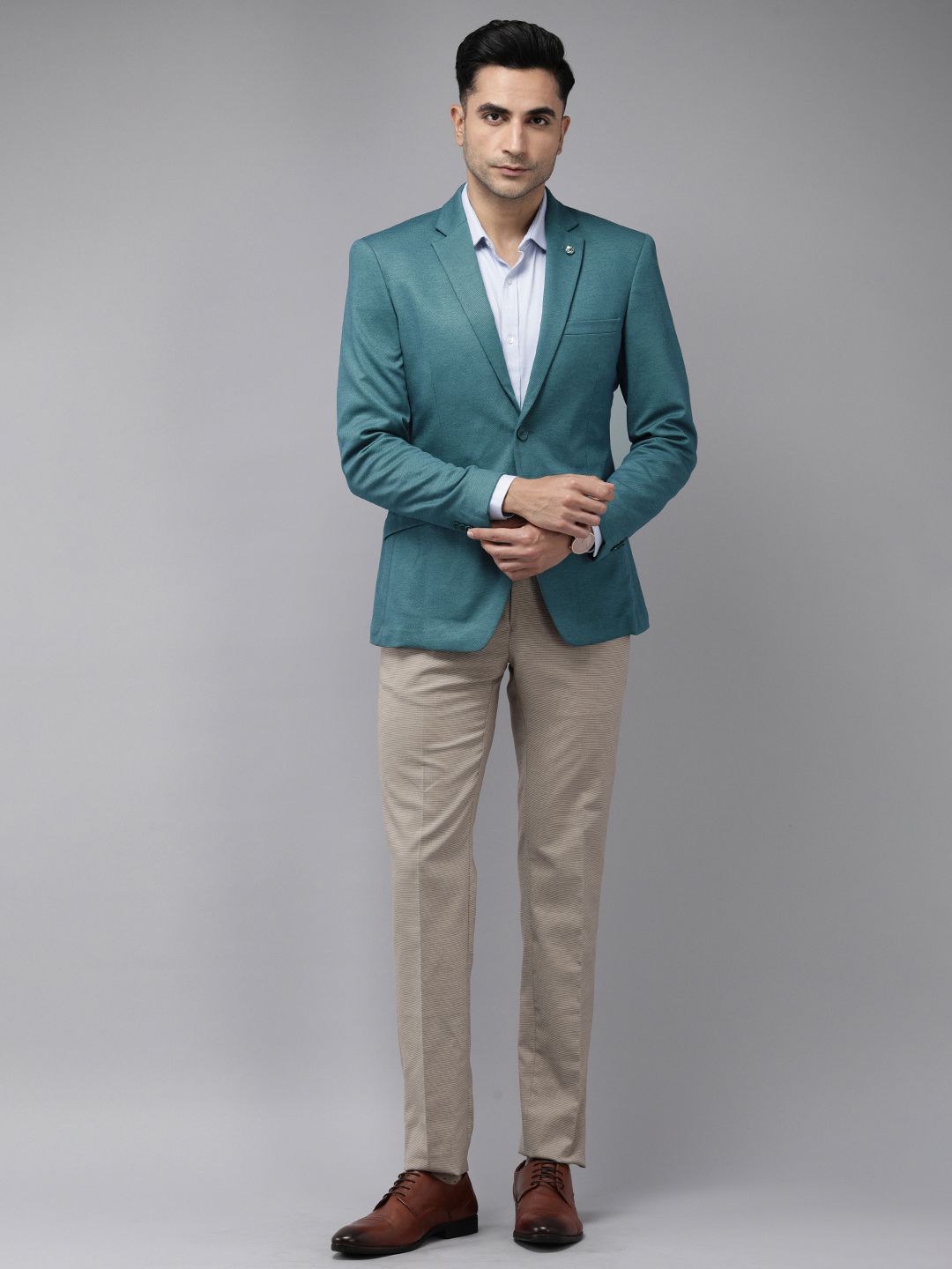 Park Avenue Active Fit Solid Single-Breasted Formal Blazers