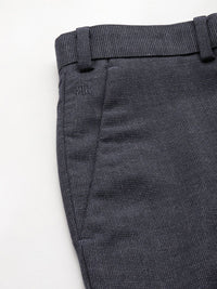 Raymond Men Mid Rise Self Design Textured Slim Fit Formal Trousers