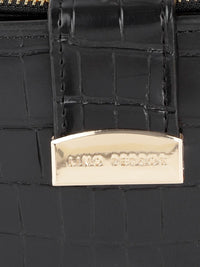 Lino Perros Women Black Animal Printed PU Zip Around Wallet