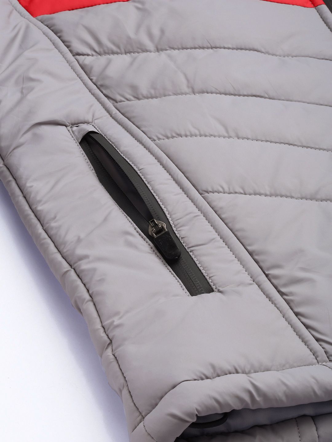 The Indian Garage Co Men Colourblock Puffer Jacket with Detachable Hood