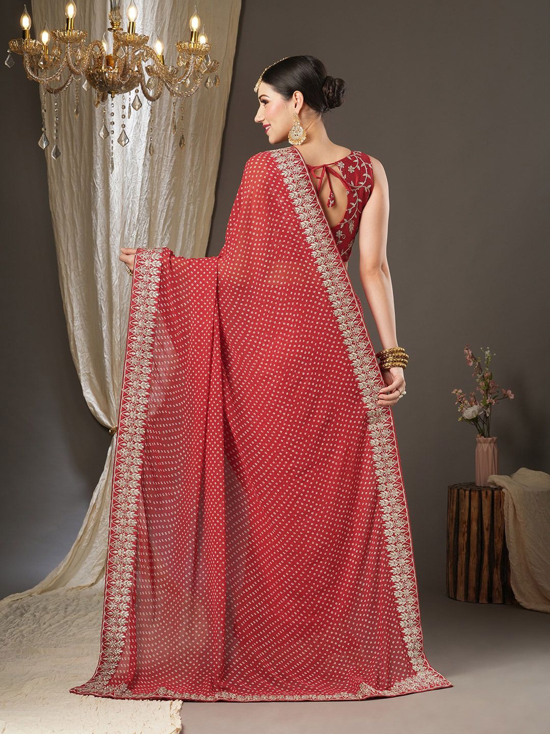 Saree mall Bandhani Festive Pure Georgette Sarees