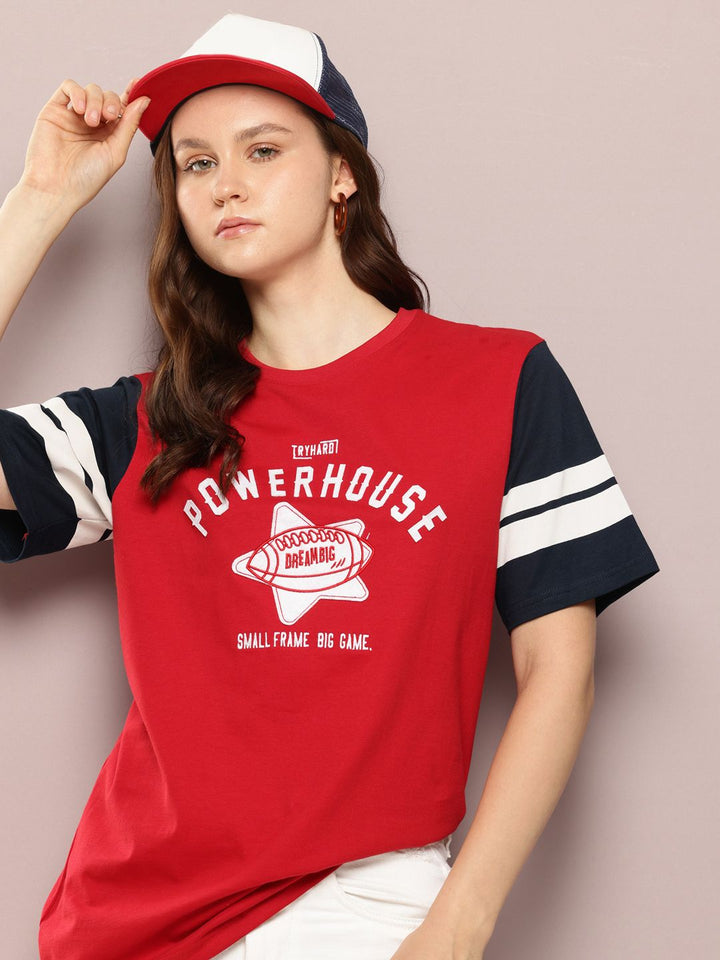 DILLINGER Typography Printed Oversized Pure Cotton T-shirt
