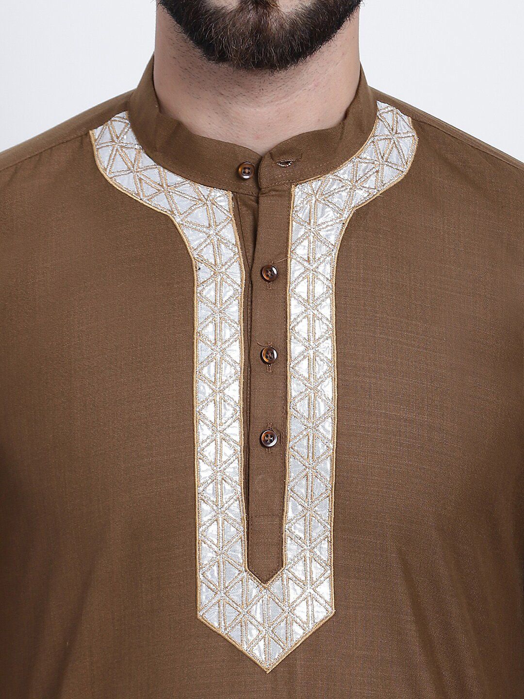 SOJANYA Mandarin Collar Pure Cotton Kurta