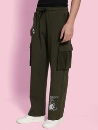 Bene Kleed Men Printed Plated Interlock Relaxed Fit Trousers