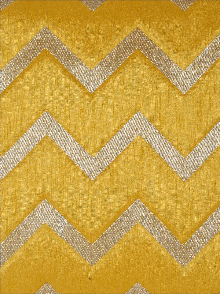 HOSTA HOMES Yellow & Gold-Toned Set of 2 Geometric Square Cushion Covers