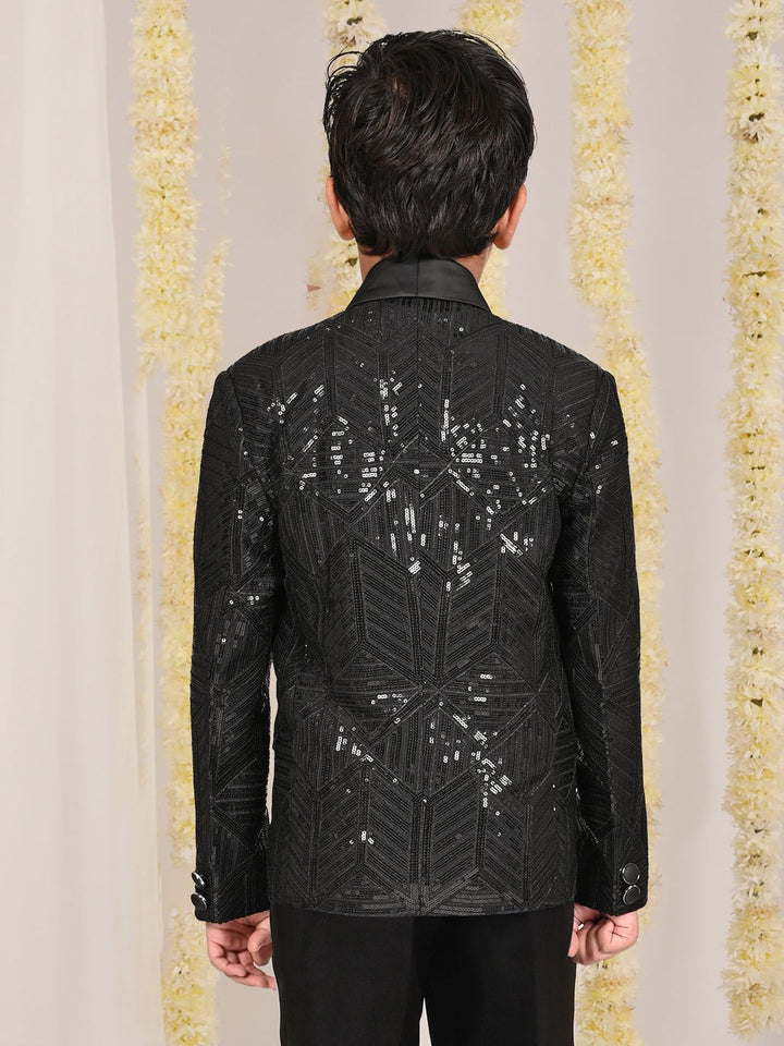 VASTRAMAY Boys Embellished Single Breasted Blazer