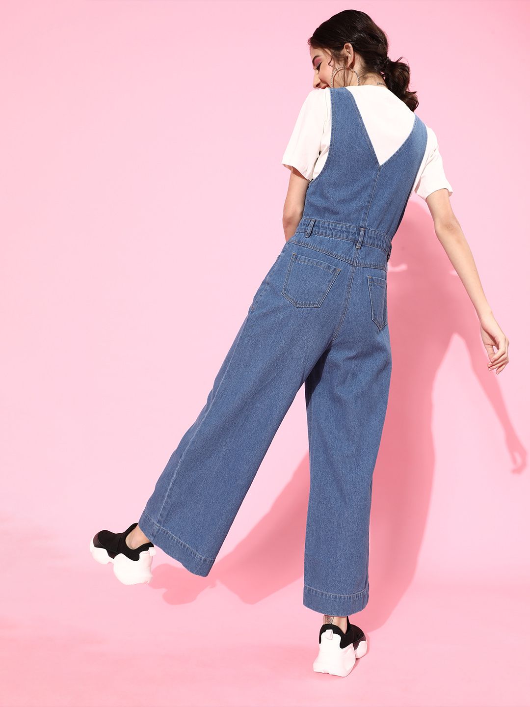 SASSAFRAS Women Blue Solid Boiler Jumpsuit