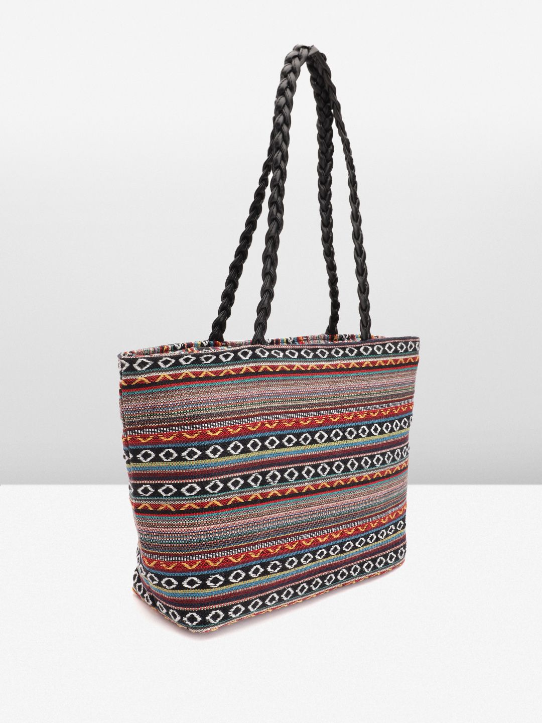 Anouk Geometric Self Design Structured Shoulder Bag