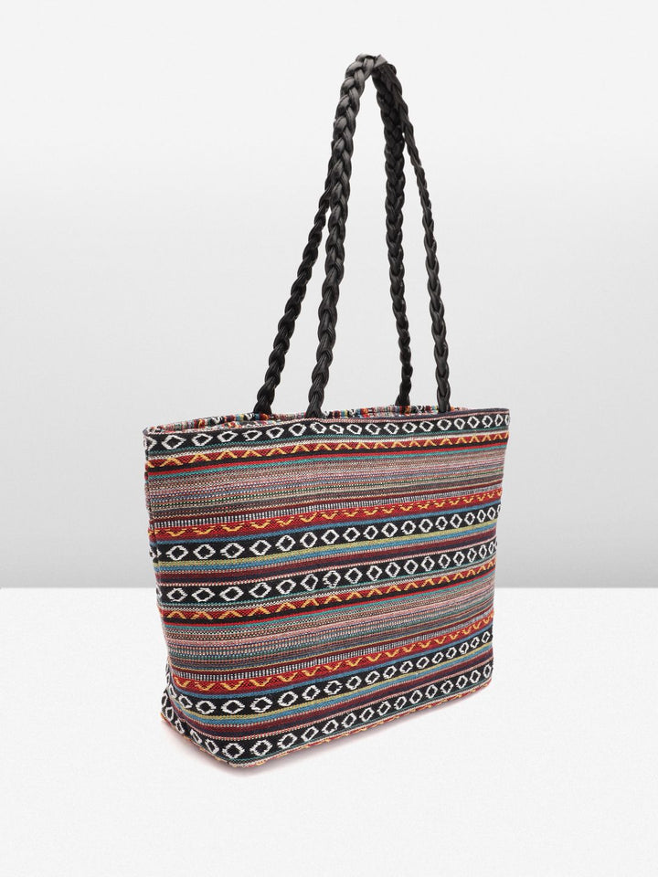 Anouk Geometric Self Design Structured Shoulder Bag