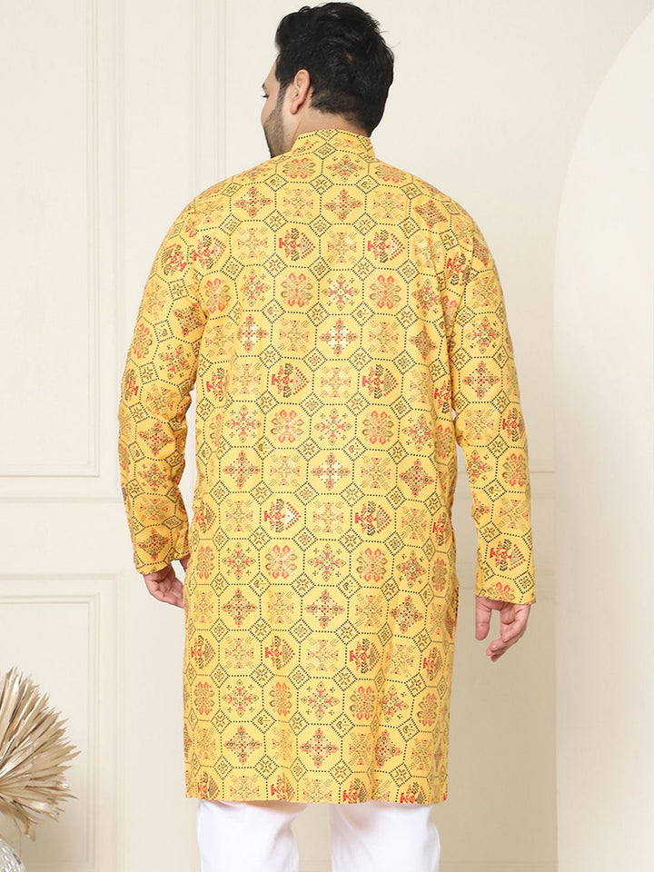 SOJANYA PLUS Men Plus Size Ethnic Motifs Printed Kurta