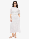 RAREISM Embroidered Mandarin Collar Maxi Dress