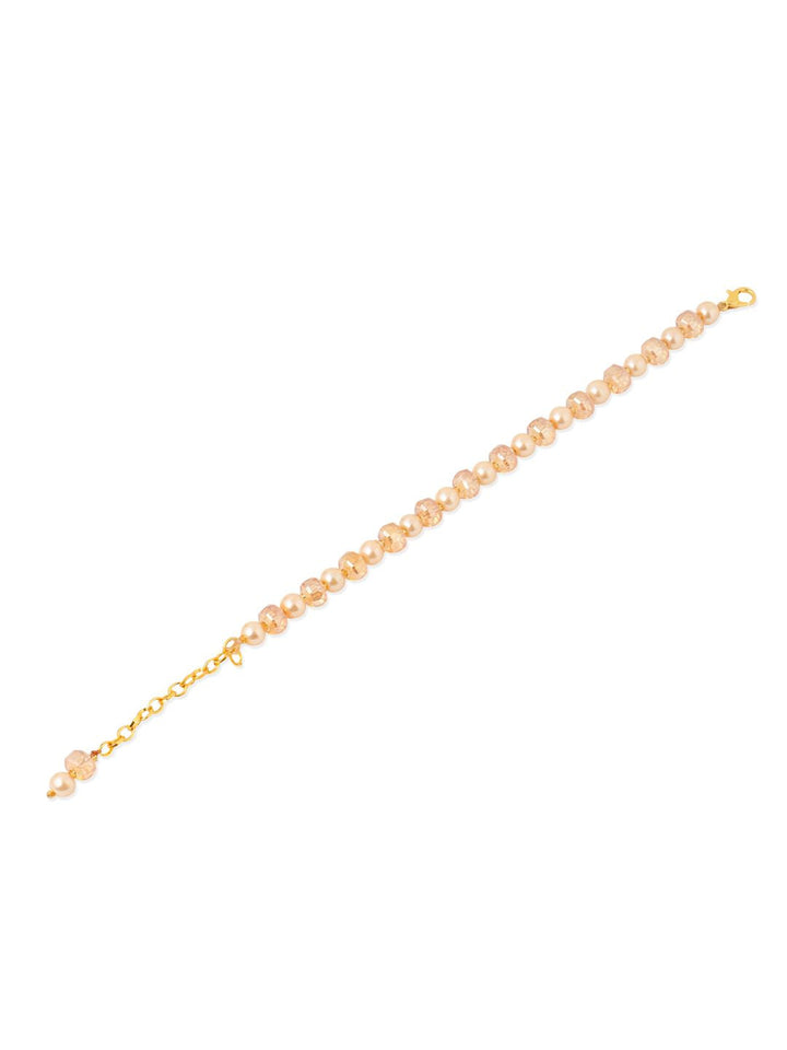 NVR Women Gold Toned Artificial Beads Wraparound Rakhi with Roli Chawal Chandan & Mishri