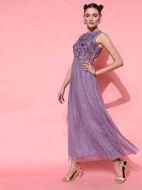 STREET 9 Women Elegant Lavender Solid Dress