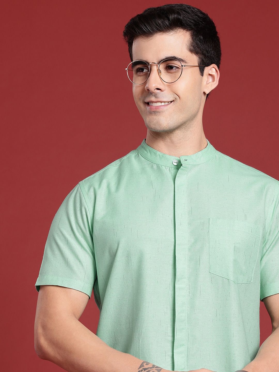 Anouk Self Design Textured Casual Shirt