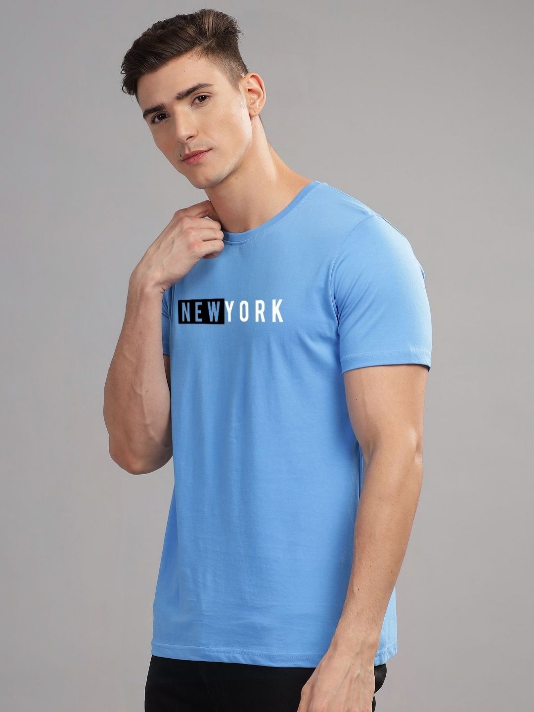 ADRO Men Typography Printed Raw Edge T-shirt