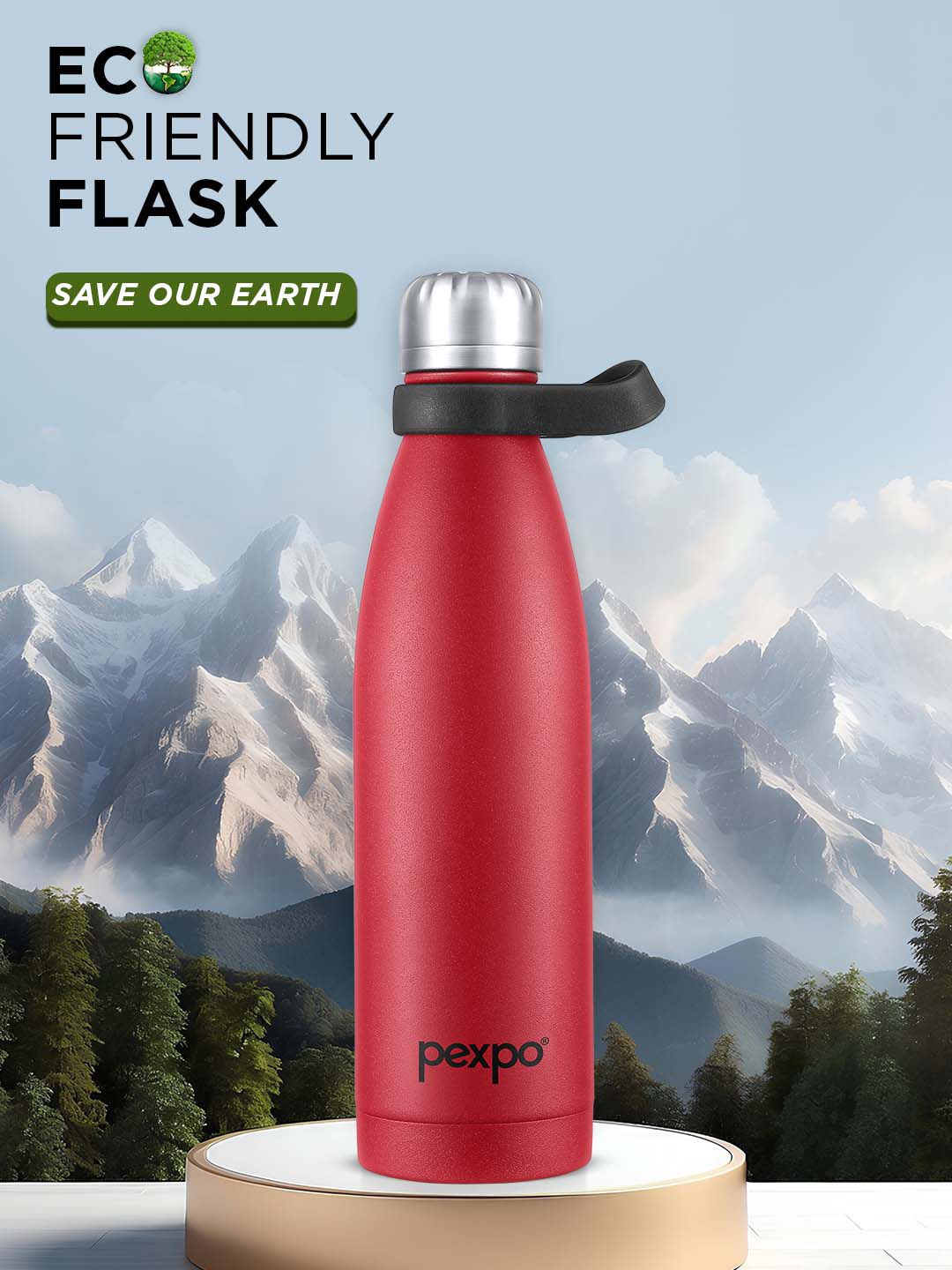 Pexpo Evok Crimson Red ISI Certified Thermosteel Hot flask Insulated Water Bottle 750 ml