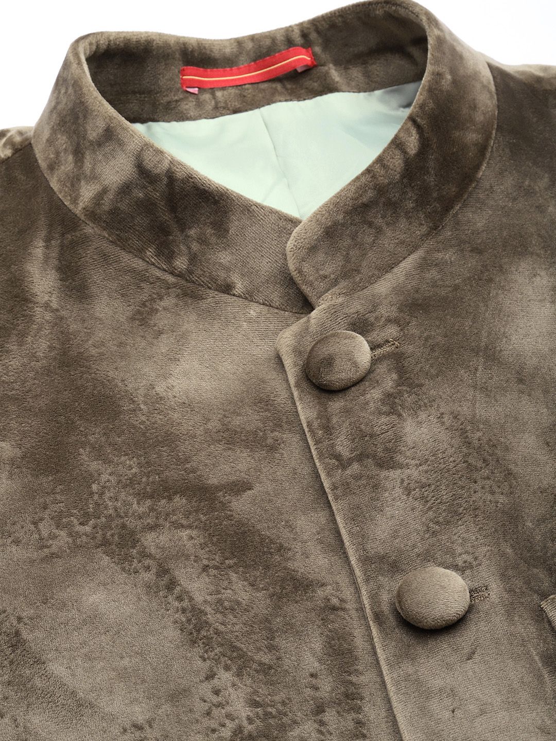 House of Pataudi Jashn Mandarin Collar Bandhgala Velvet Finish Blazer