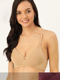 DressBerry Pack of 2 Non-Wired & Lightly Padded Everyday Bras DB-G524-006