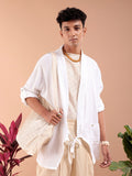 Garasi India Co Longline Pure Cotton Open Front Shrug
