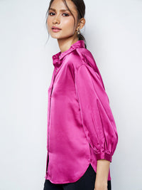 AND Puff Sleeves Shirt Style Top