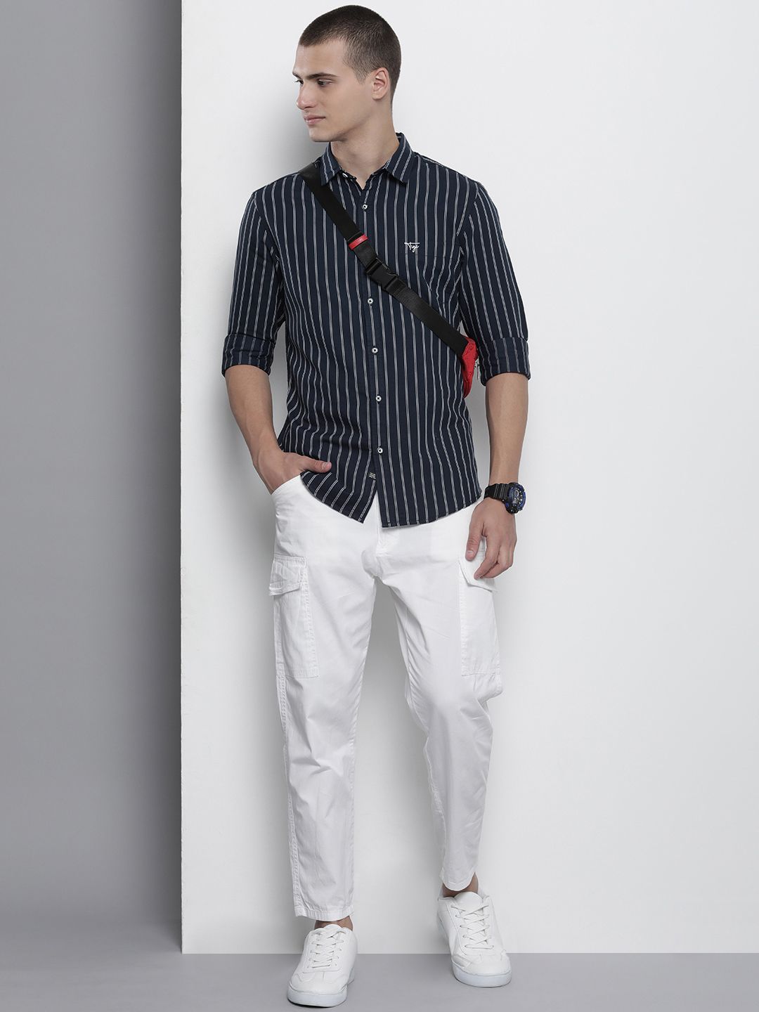The Indian Garage Co Striped Casual Cotton Shirt