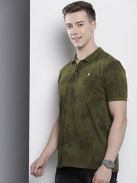 The Indian Garage Co Men Camouflage Printed Polo Collar T-shirt