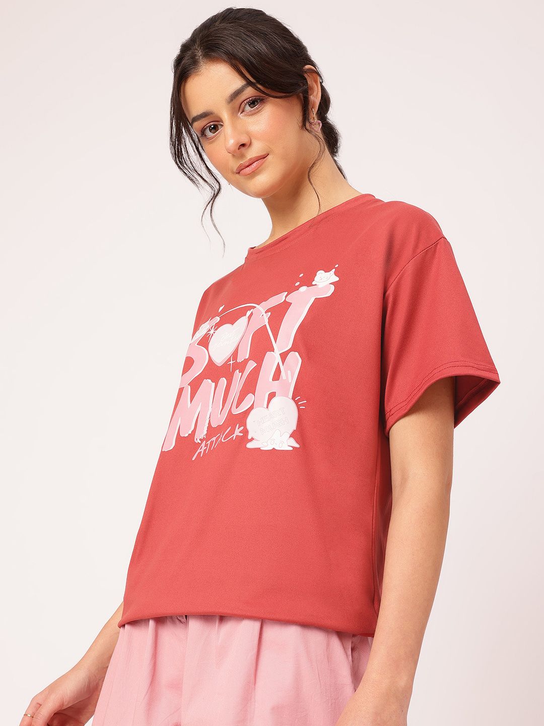 DressBerry Soft Streetwear Printed Relaxed Fit T-shirt