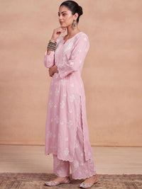 House of Chikankari Women Ethnic Motifs Embroidered Regular Chikankari Kurta with Palazzos