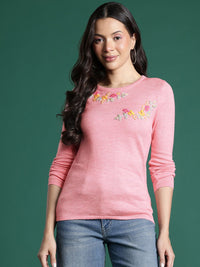 DressBerry Floral Embroidered Acrylic Pullover