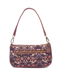 ZOUK Floral Printed Half Moon Shoulder Bag