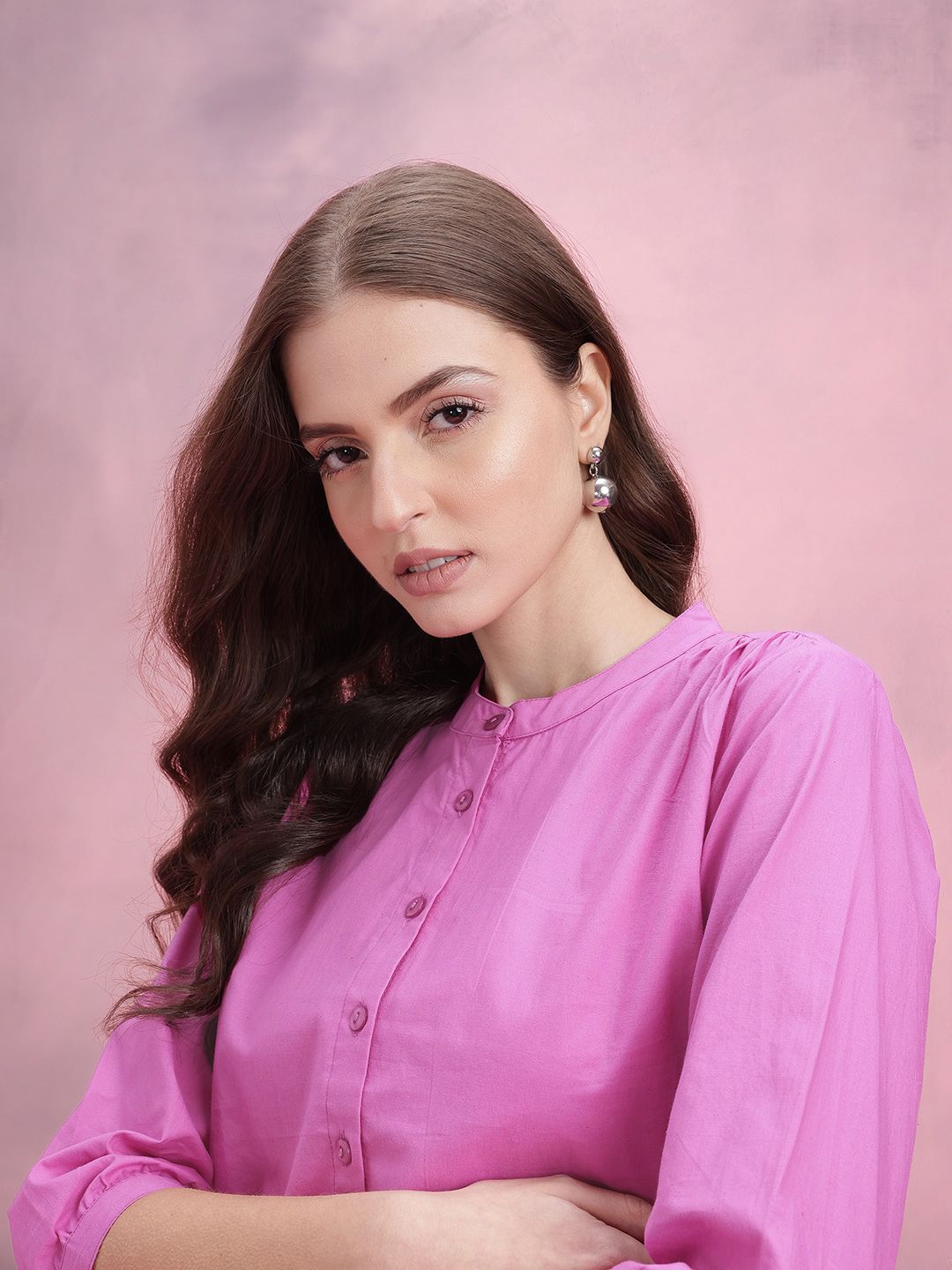 DressBerry Shirt Style Pure Cotton Top