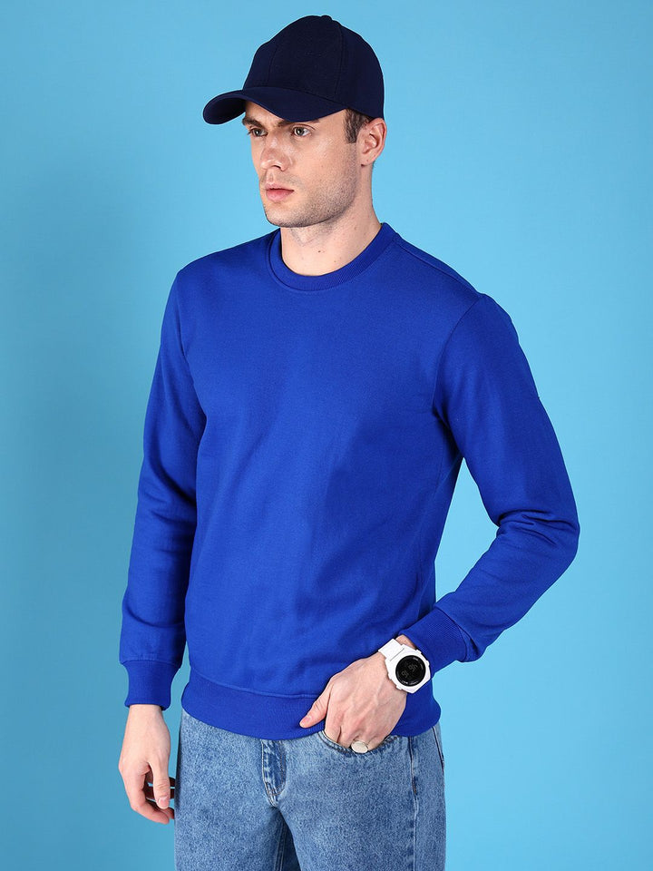 The Indian Garage Co Men Blue Solid Sweatshirt