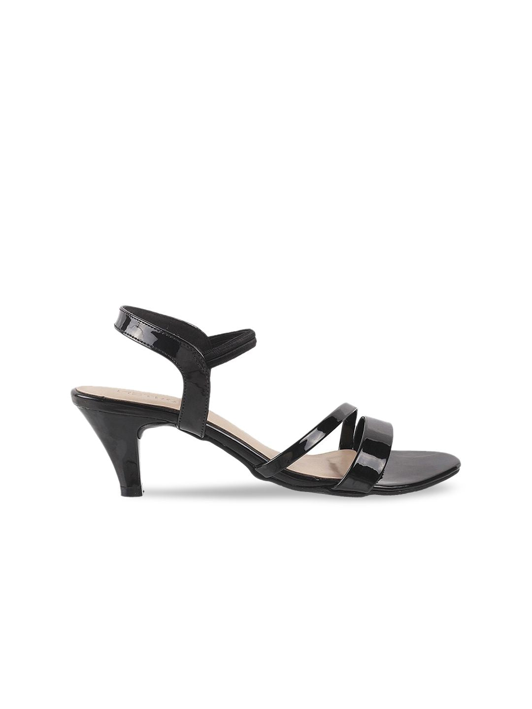 Metro Black Open-Toe Kitten Heels Sandals