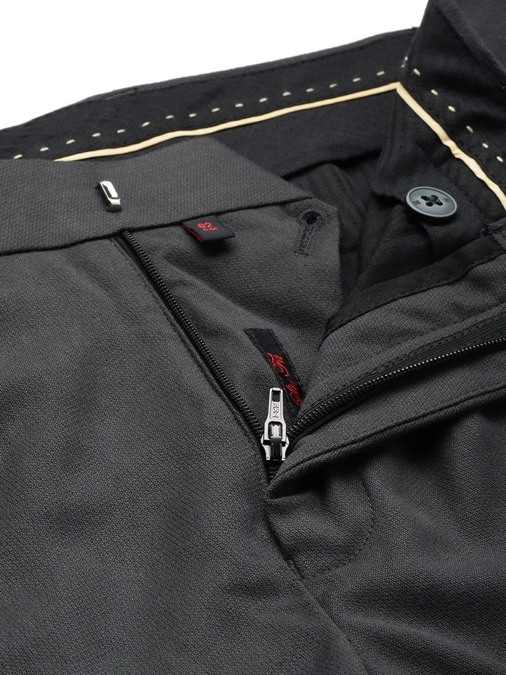 Raymond Men Textured Slim Fit Formal Trousers