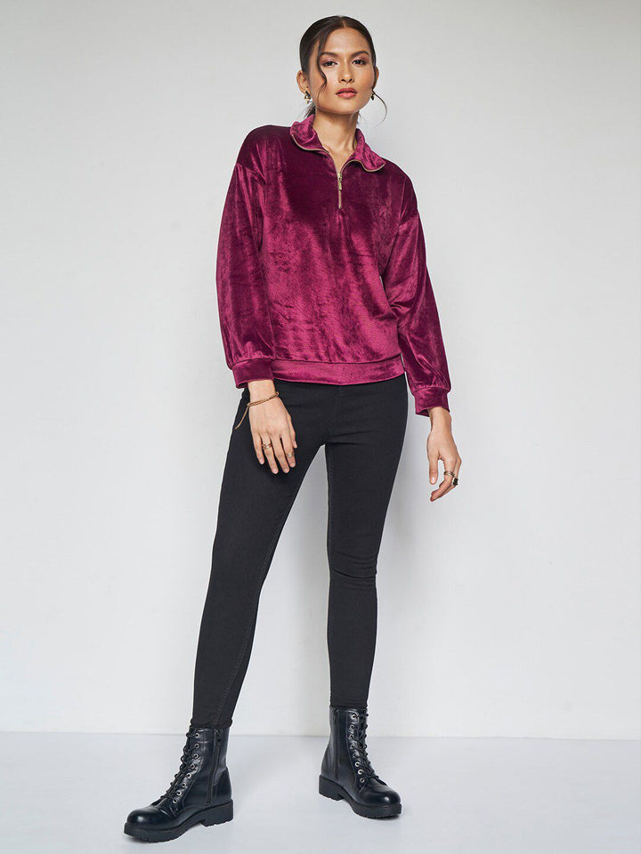 AND Shirt Collar Cuffed Sleeves Top