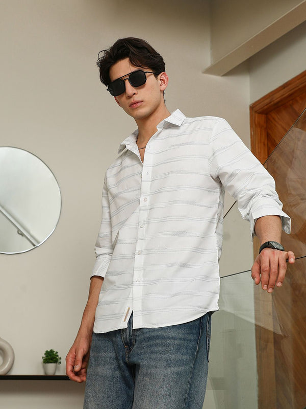 Campus Sutra Men Comfort Fit Multi Striped Spread Collar Cotton Casual Shirt